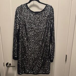 🆕Free People Long Sleeve Sequin Backless Dress. L. NWOT!💥